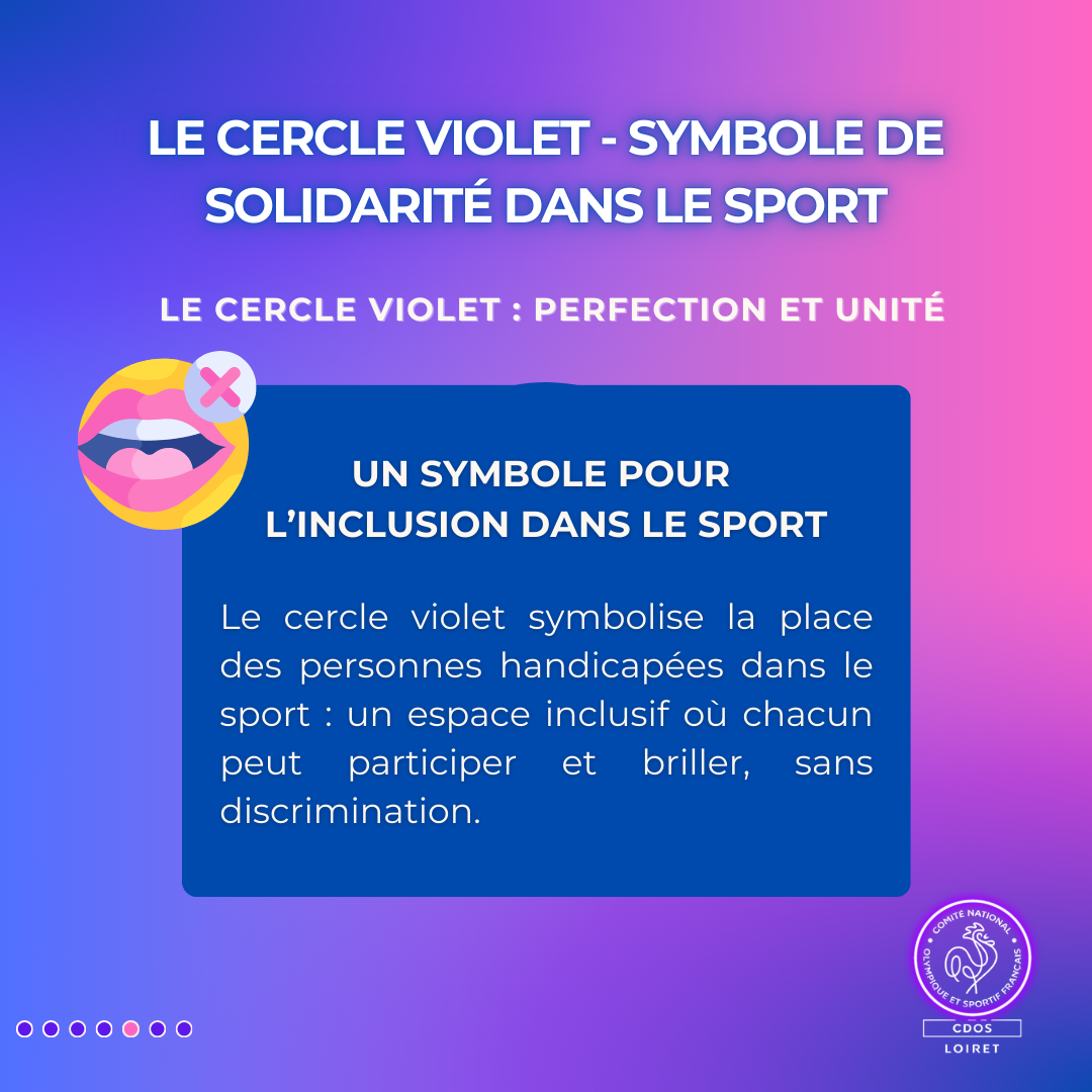 Le cercle violet : symbole d'handicap dans le sport