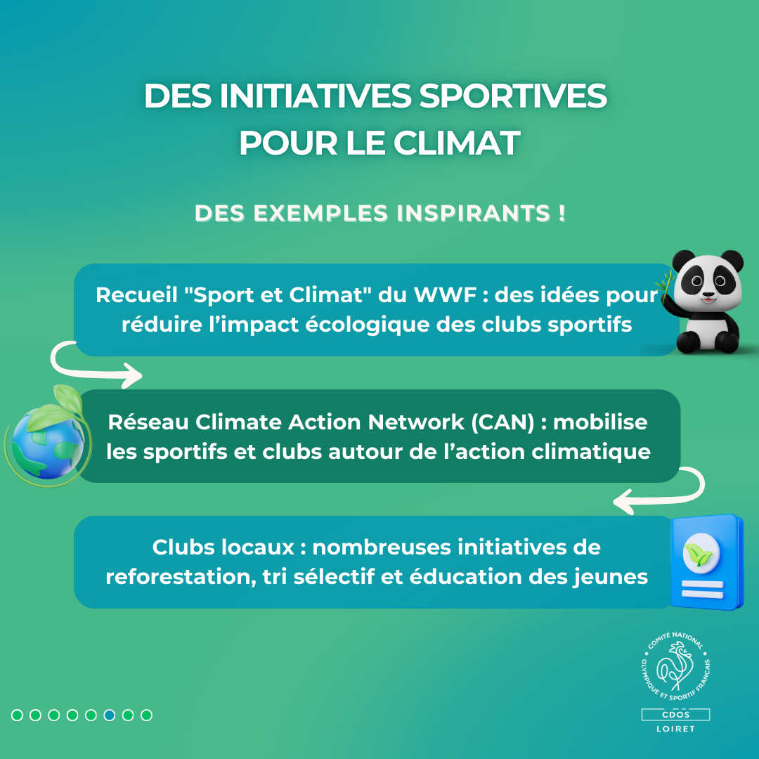 De nombreuses initiatives sportives, comme le réseau CAN ou le recueil WWF, montrent que le sport peut devenir un acteur clé dans la lutte contre le changement climatique.