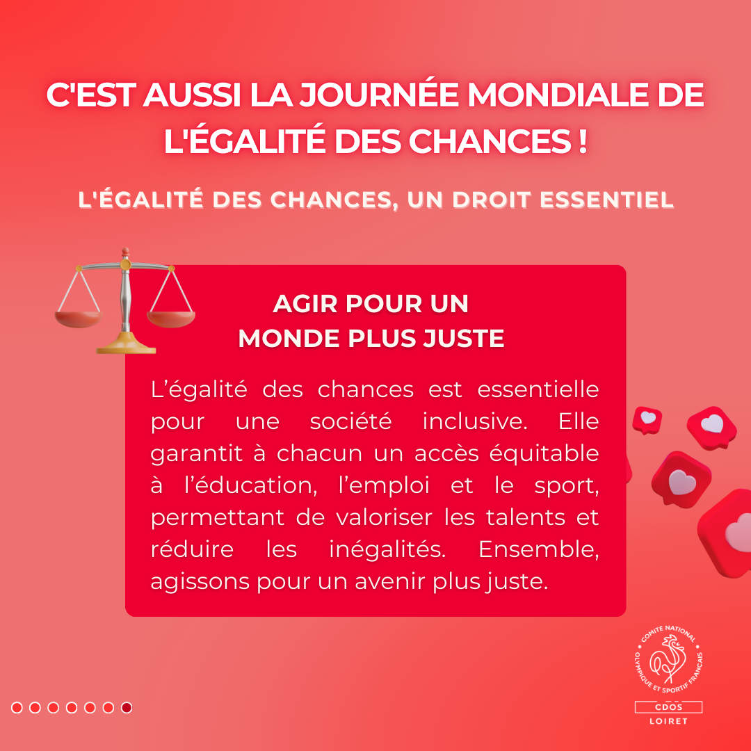 L'égalité des chances est devenue essentielle pour une société inclusive afin de permettre de meilleurs conditions de vie