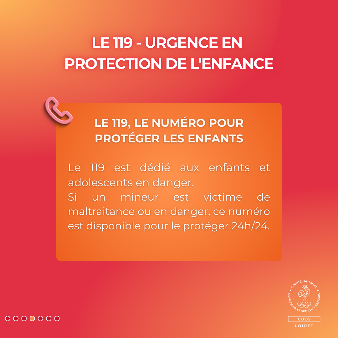 Le 119 est le numéro d’urgence dédié à la protection des enfants en danger, disponible 24h/24 pour signaler des cas de maltraitance ou de danger.