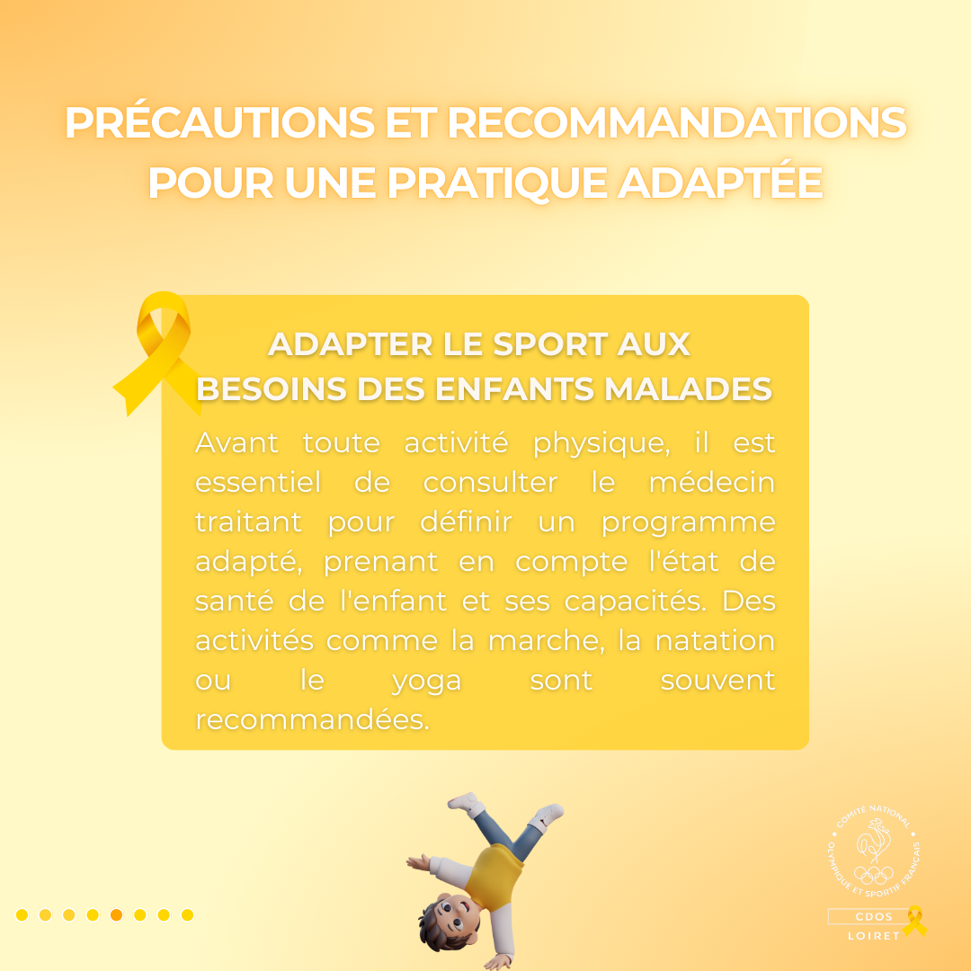 Il est essentiel de consulter un médecin avant de commencer toute activité physique, afin de définir un programme adapté aux capacités de l’enfant et à son état de santé.Il est essentiel de consulter un médecin avant de commencer toute activité physique, afin de définir un programme adapté aux capacités de l’enfant et à son état de santé.