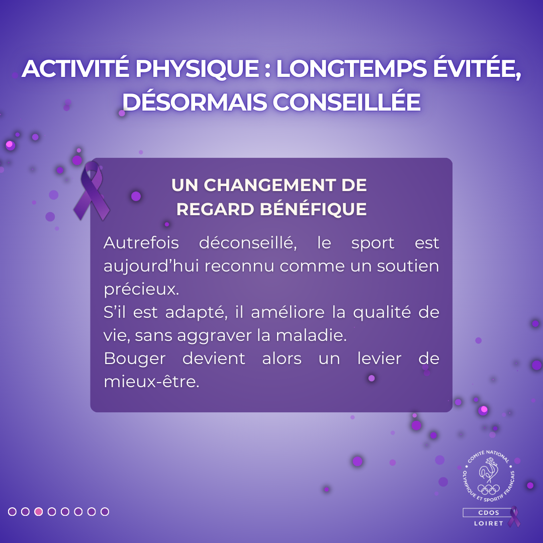 Activité physique : longtemps évitée, désormais conseillée