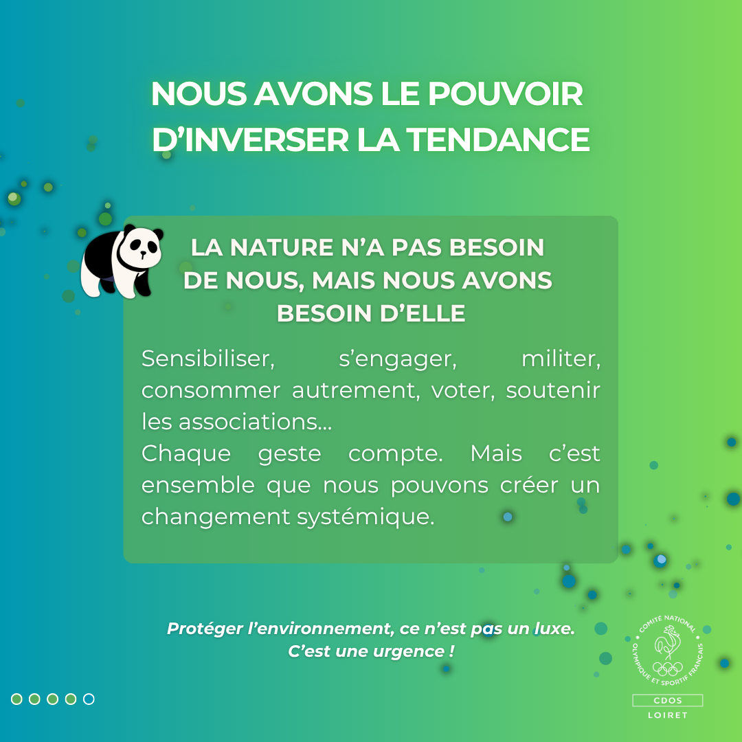 La nature n’a pas besoin de nous. Mais nous avons besoin d’elle.