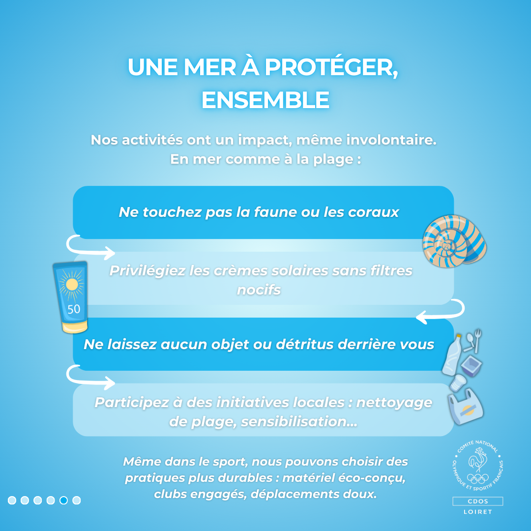 La mer est un espace fragile : adoptons des pratiques respectueuses et responsables.