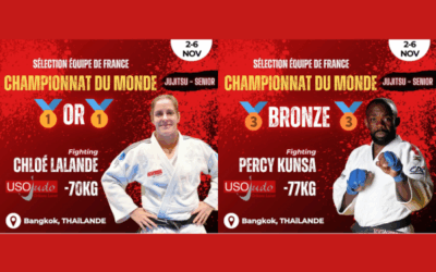 CHAMPIONNATS DU MONDE DE JUJITSU CHLOÉ LALANDE DÉCROCHE L’OR, PERCY KUNSA LE BRONZE