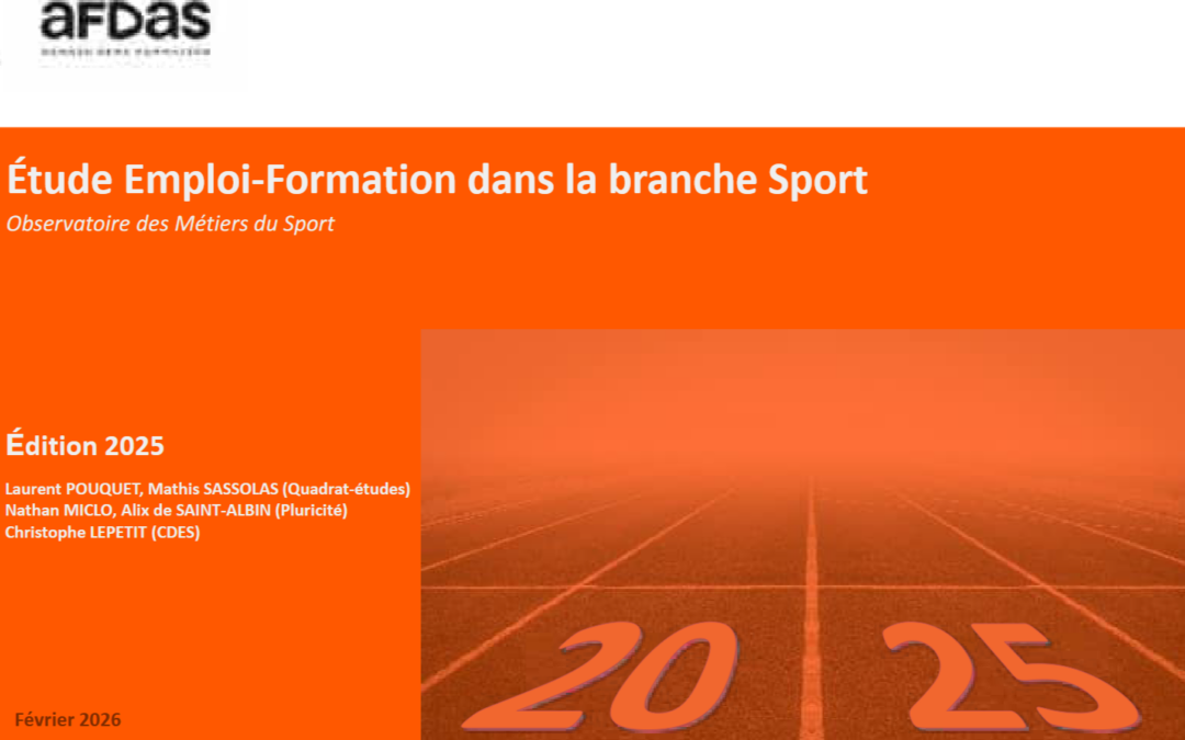 LA BRANCHE DU SPORT PUBLIE LA VERSION 2025 DU RAPPORT EMPLOI – FORMATION