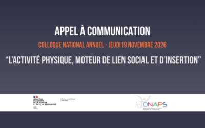 « L’ACTIVITÉ PHYSIQUE, MOTEUR DE LIEN SOCIAL ET D’INSERTION » – APPEL À IDENTIFICATION D’ACTIONS DE TERRAIN