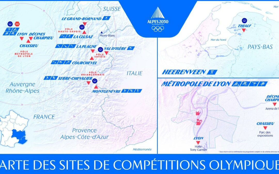 LE COJOP DES ALPES 2030 DÉVOILE LA CARTE DES SITES DE COMPÉTITION